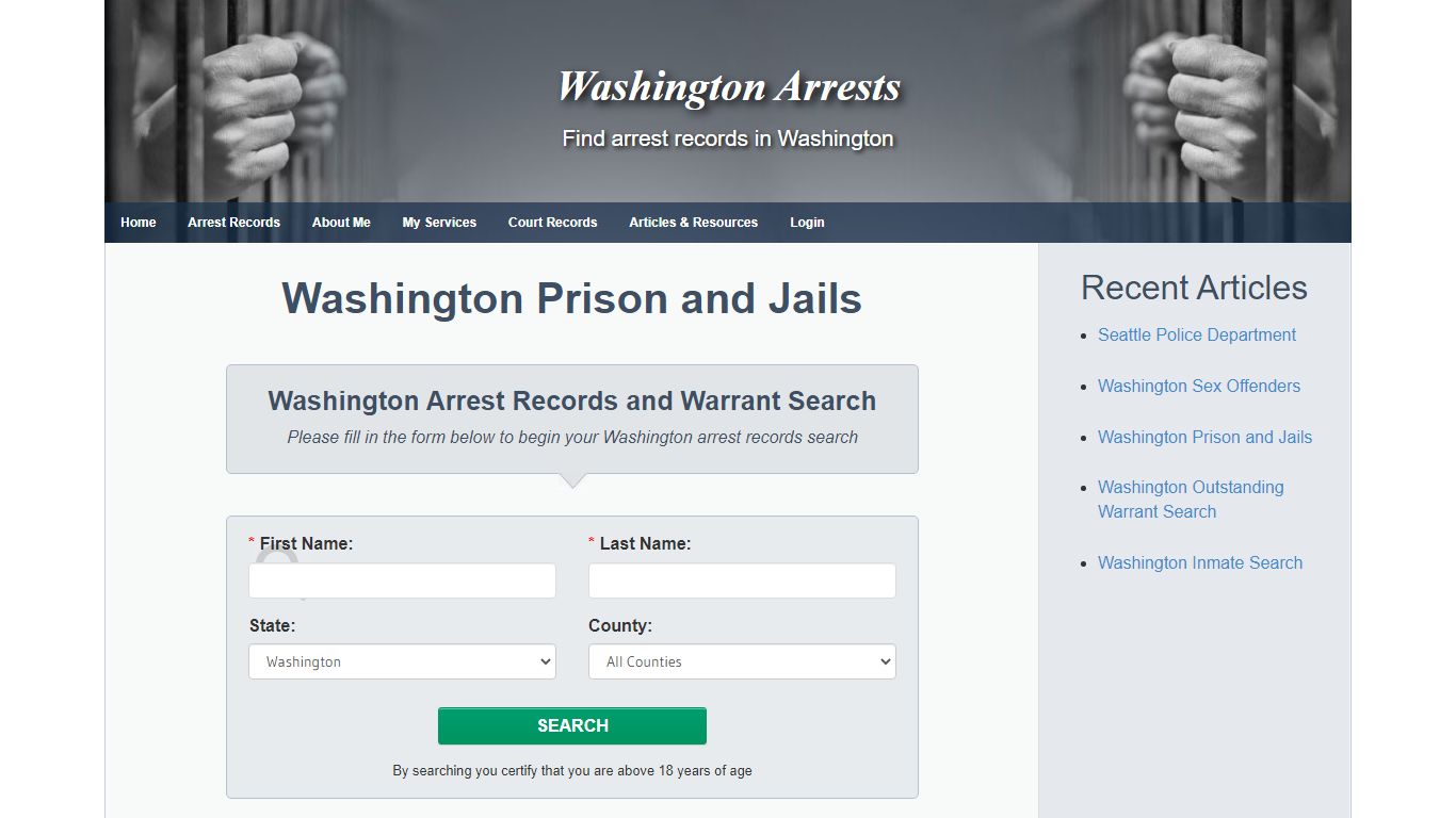 Washington Prison and Jails - Washington Arrests